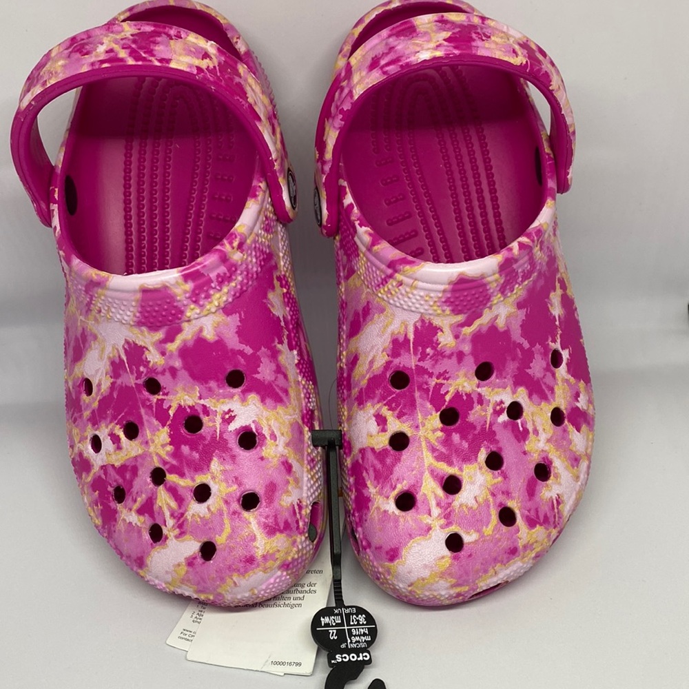 Crocs Classic Clog Slip-On 207326-6X0 Classic Bleach Dye Pink Women’s Sz 6